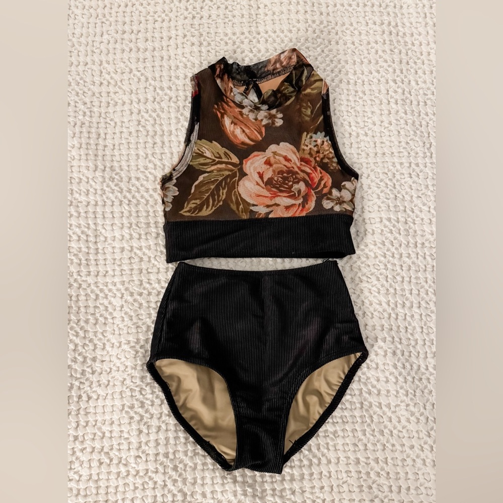 Five Dancewear Floral Top and Ribbed Briefs
